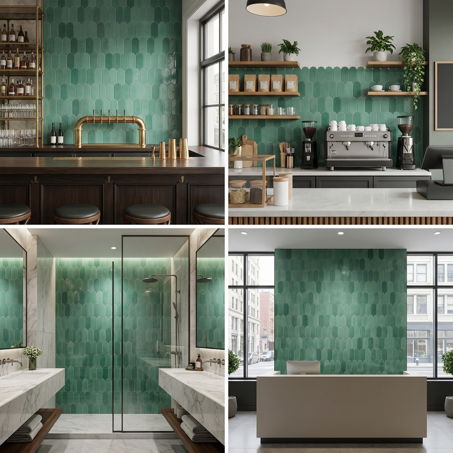 Feather Ceramic Tiles 90x308mm - Per Square Meter - Turquoise Finish - YM930-04 - GR.Mosaic Decorative Pattern (View 3)