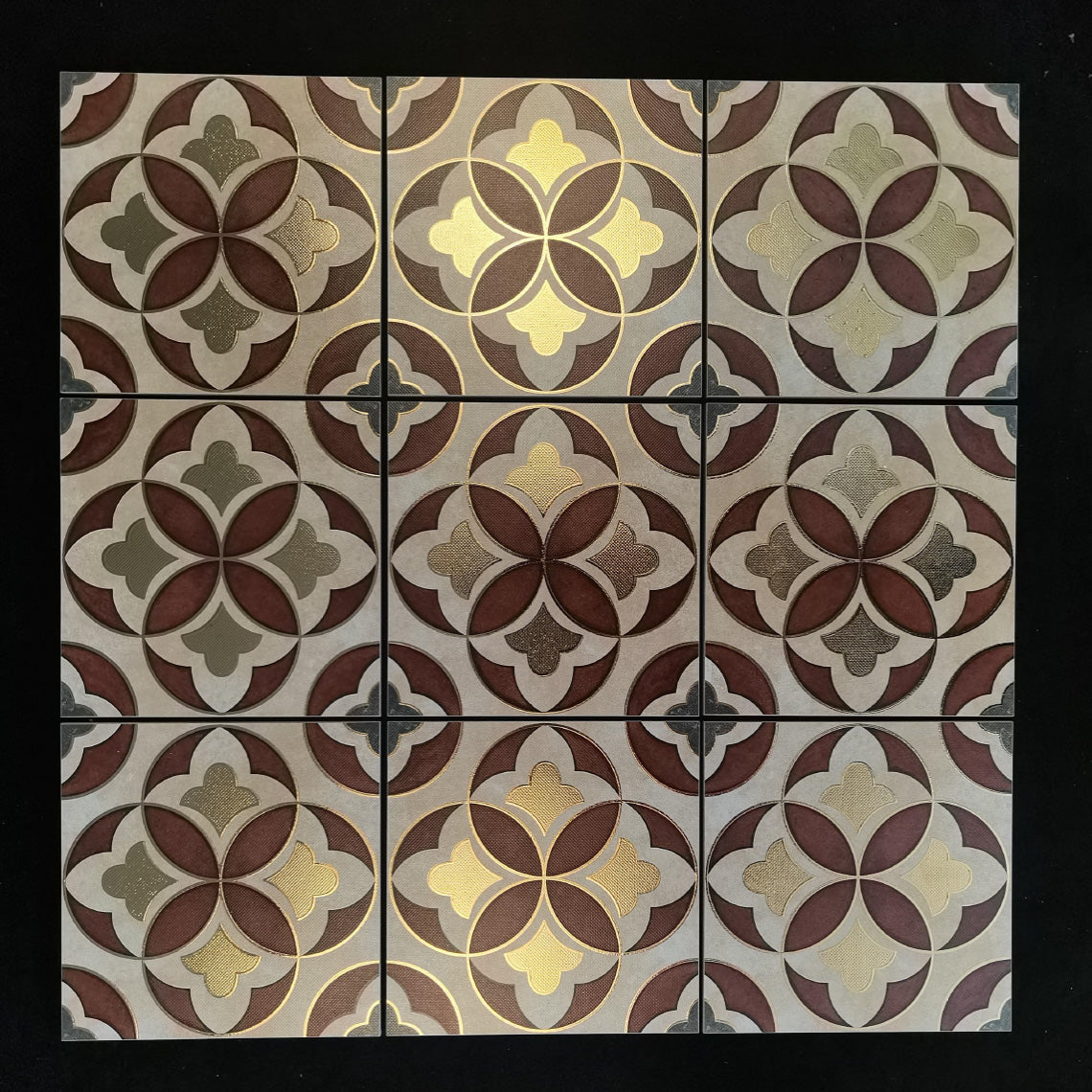 Fine Art Gilded Tiles 20x20cm - Van Gogh & Klimt Masterpiece Wall Tiles (25pcs/1㎡) - GR.Mosaic Decorative Pattern (View 17)