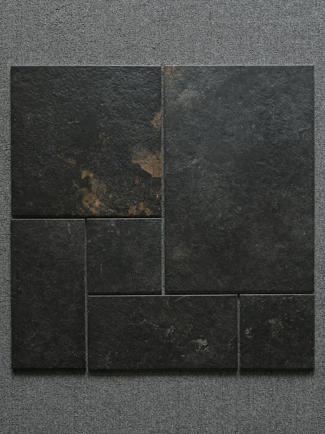 Black gold limestone look jingzhuan style stone look tile 200x200mm