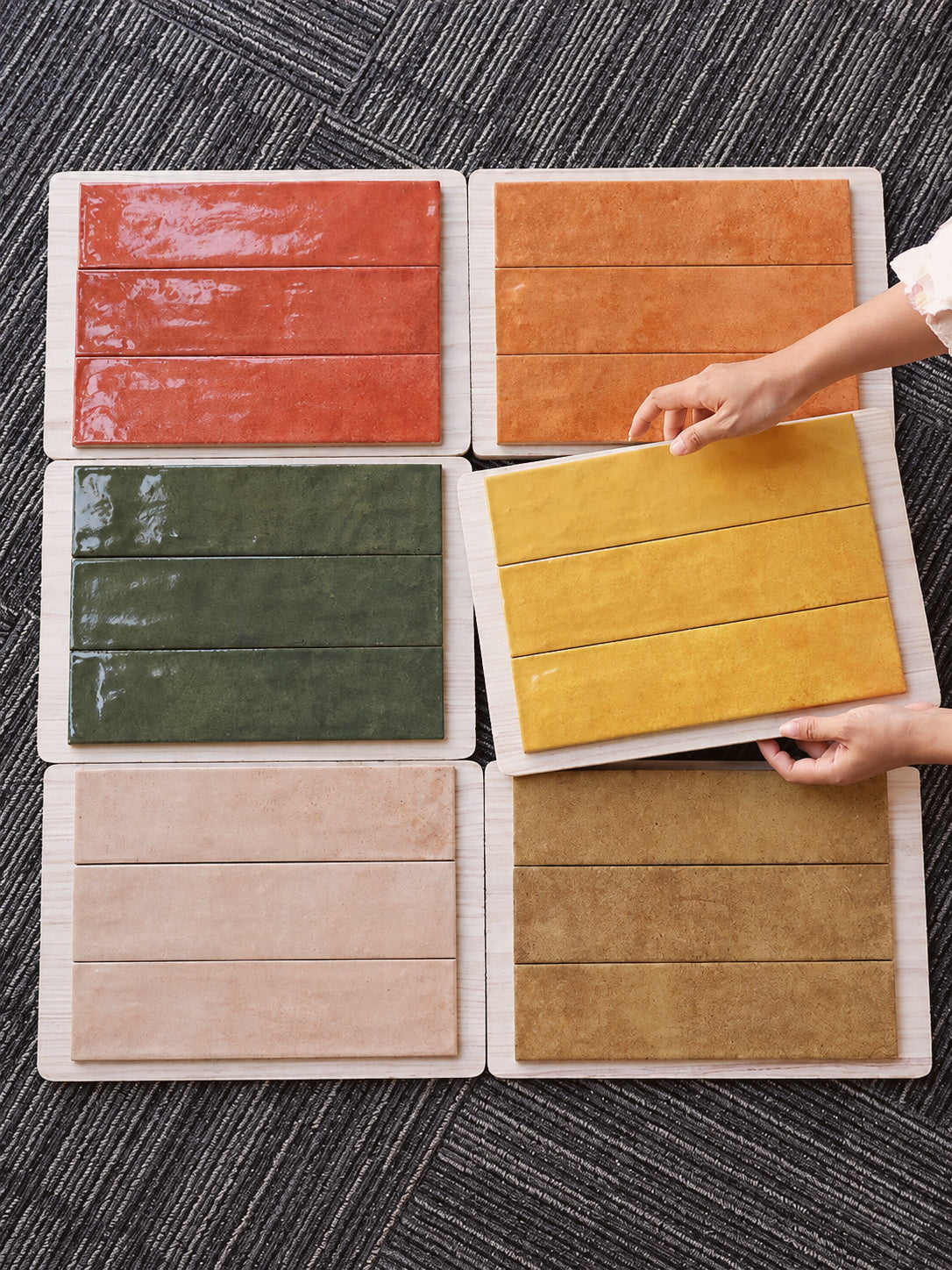 Handmade long strip brick tile 75x300mm restaurant bar cafe bathroom