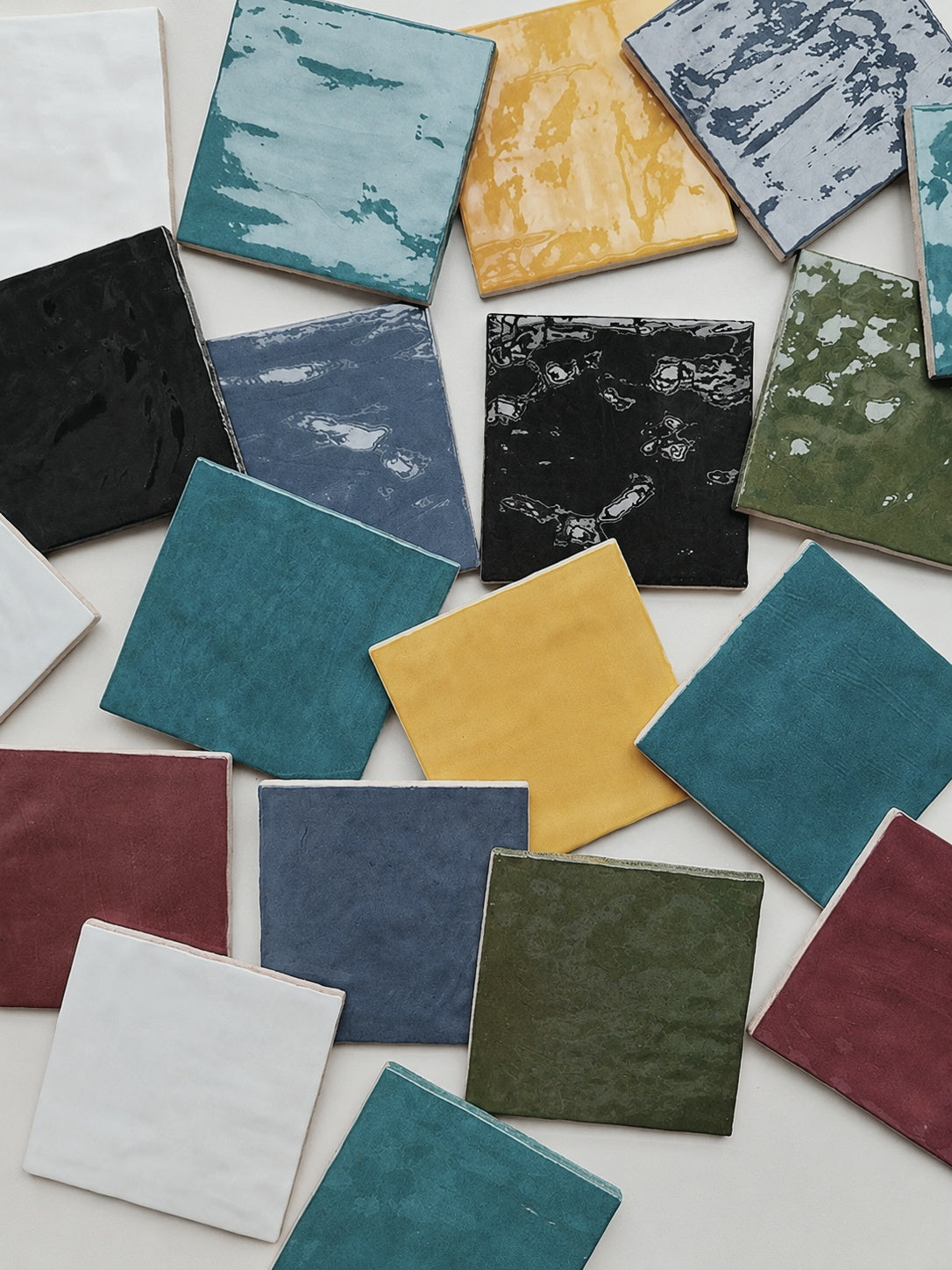 Wavy handmade ceramic tile 132x132mm bathroom cafe boutique feature wall