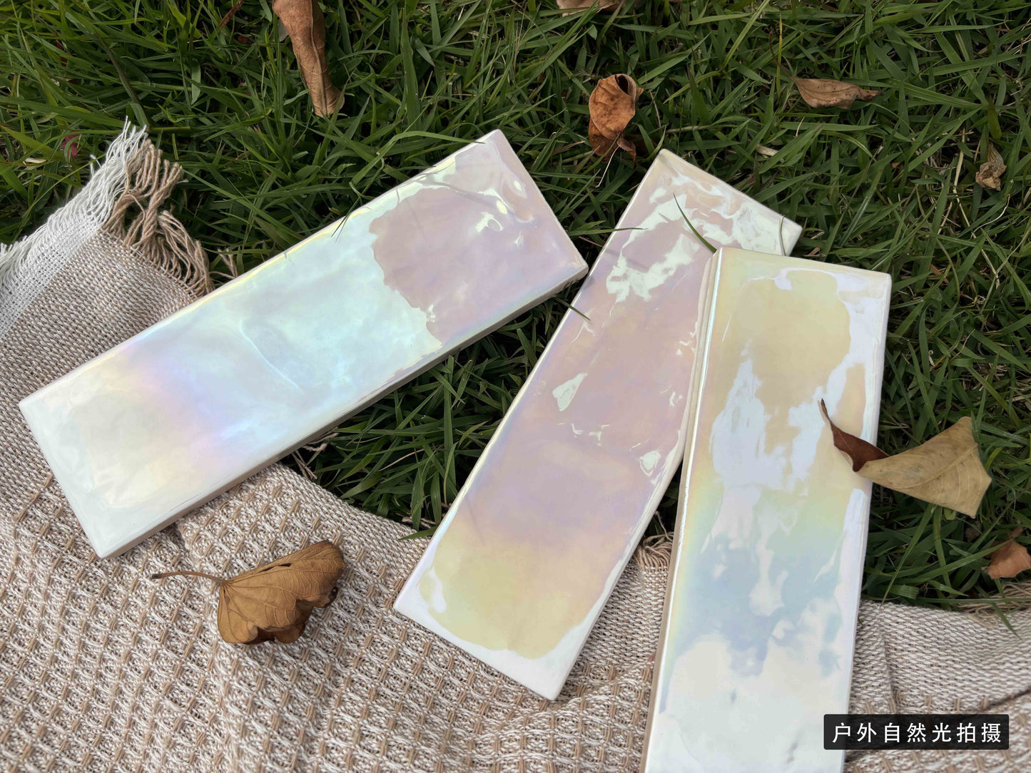 Iridescent Ceramic Tiles 65x200mm - Per Square Meter - Vibrant Rainbow Holographic Finish - NL6501HC