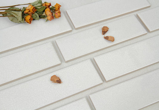 Ice Crack Kiln Change Ceramic Tiles 60x200mm - Per Square Meter - Light Grey Textured Finish - N-BL-62001