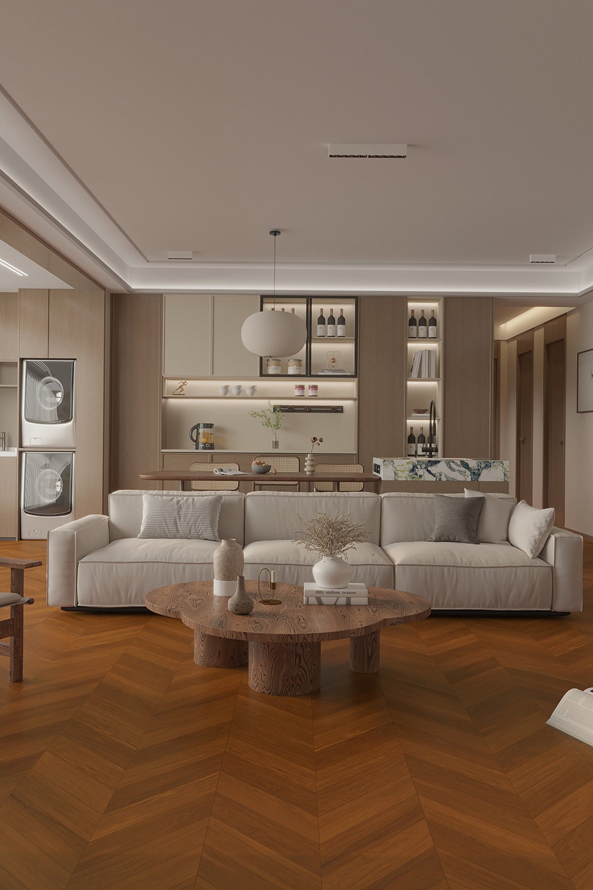 Wood Look Porcelain Floor Tile Velvet Plank 600x1200mm - Living Room Hallway Open Plan - Item No. 612TR803