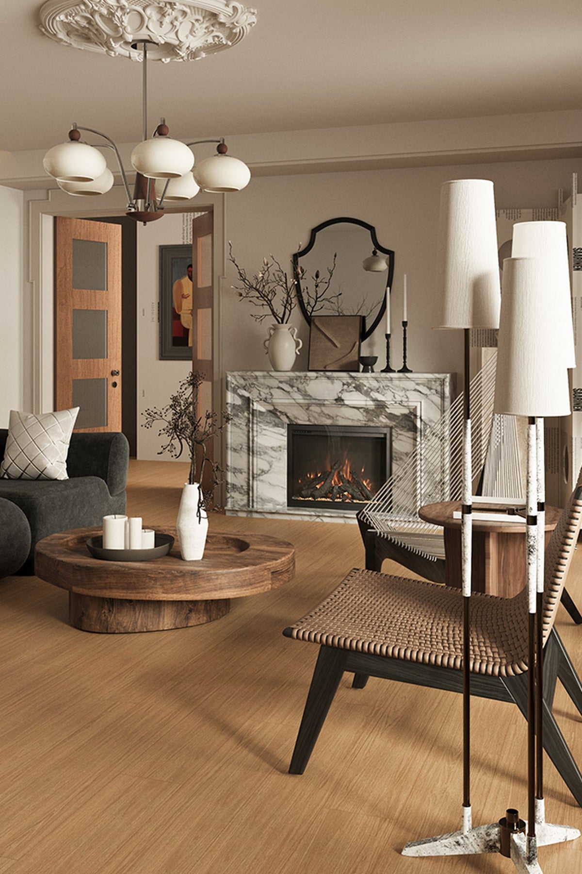 Wood Look Porcelain Floor Tile Wood Strip Plank 200x1200mm - Living Room Bedroom Kitchen - Item No. 201205