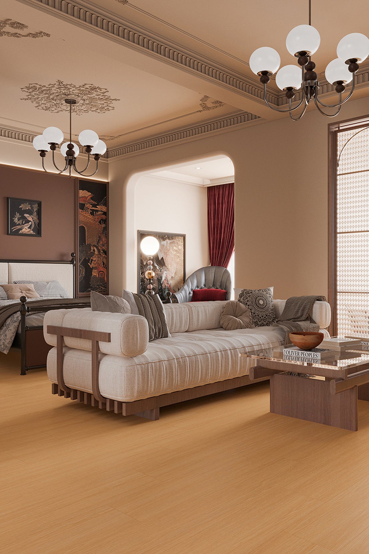 Wood Look Porcelain Floor Tile Wood Strip Plank 200x1200mm - Living Room Bedroom Kitchen - Item No. 201211