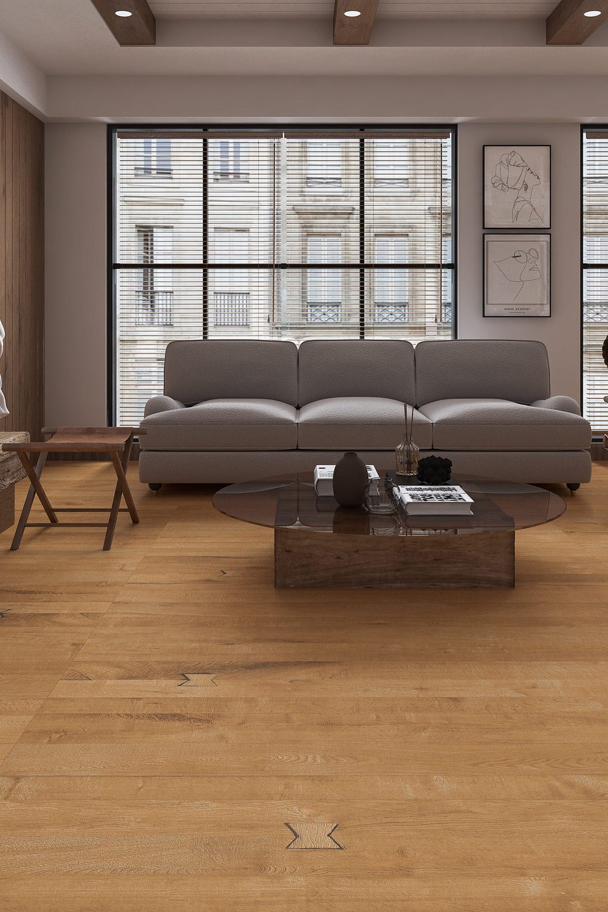 Wood Look Porcelain Floor Tile Mortise Tenon Plank 900x1800mm - Living Room Hallway Open Plan - Item No. 918YJ82
