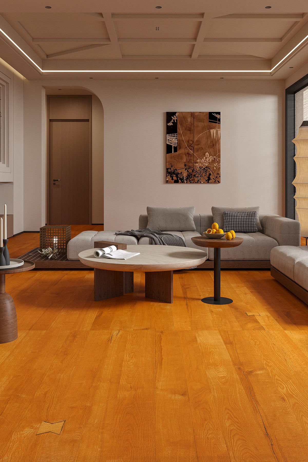 Wood Look Porcelain Floor Tile Mortise Tenon Plank 900x1800mm - Living Room Hallway Open Plan - Item No. 918YJ83