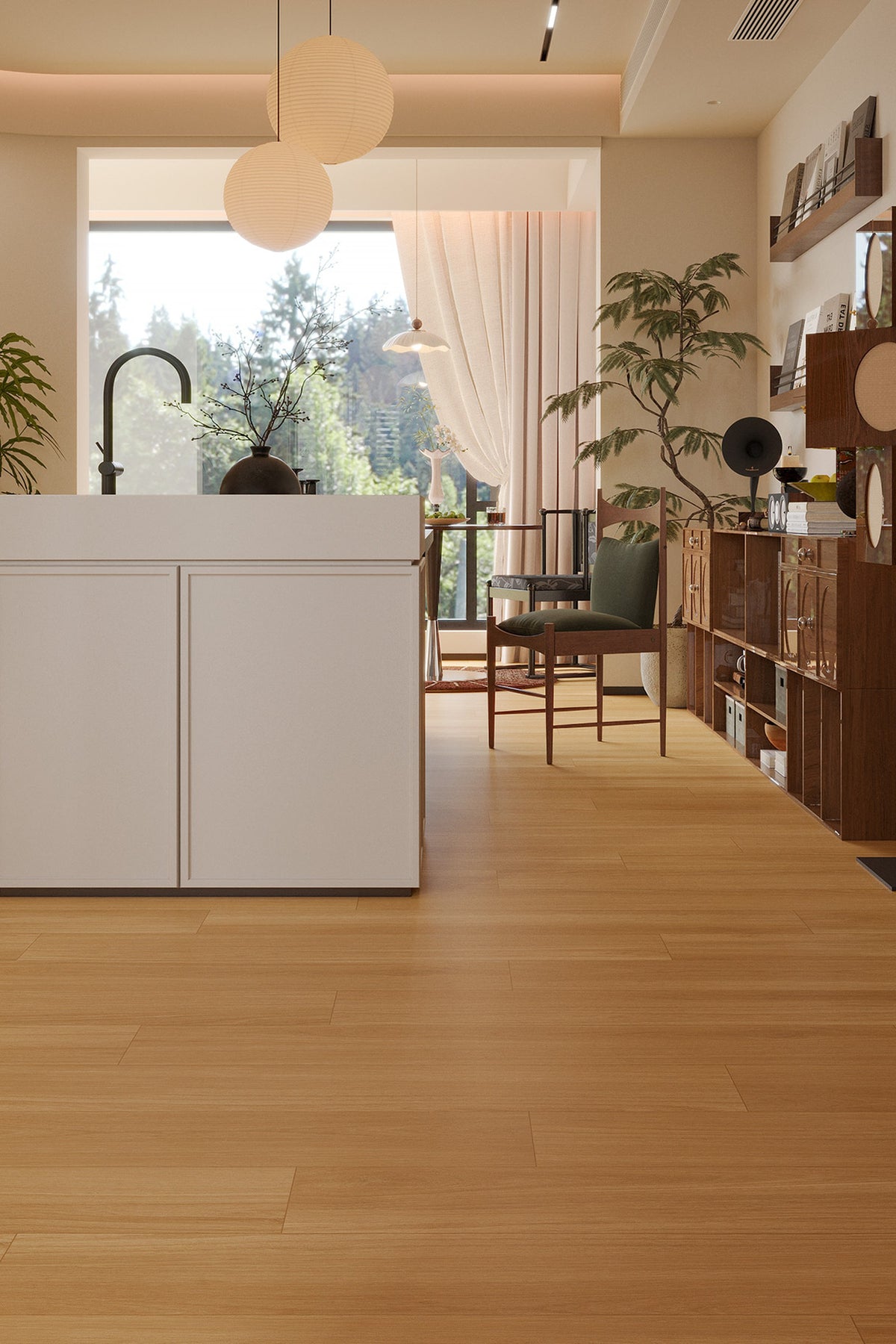 Wood Look Porcelain Floor Tile Wood Strip Full Body Plank 200x1200mm - Living Room Bedroom Kitchen - Item No. 212H03