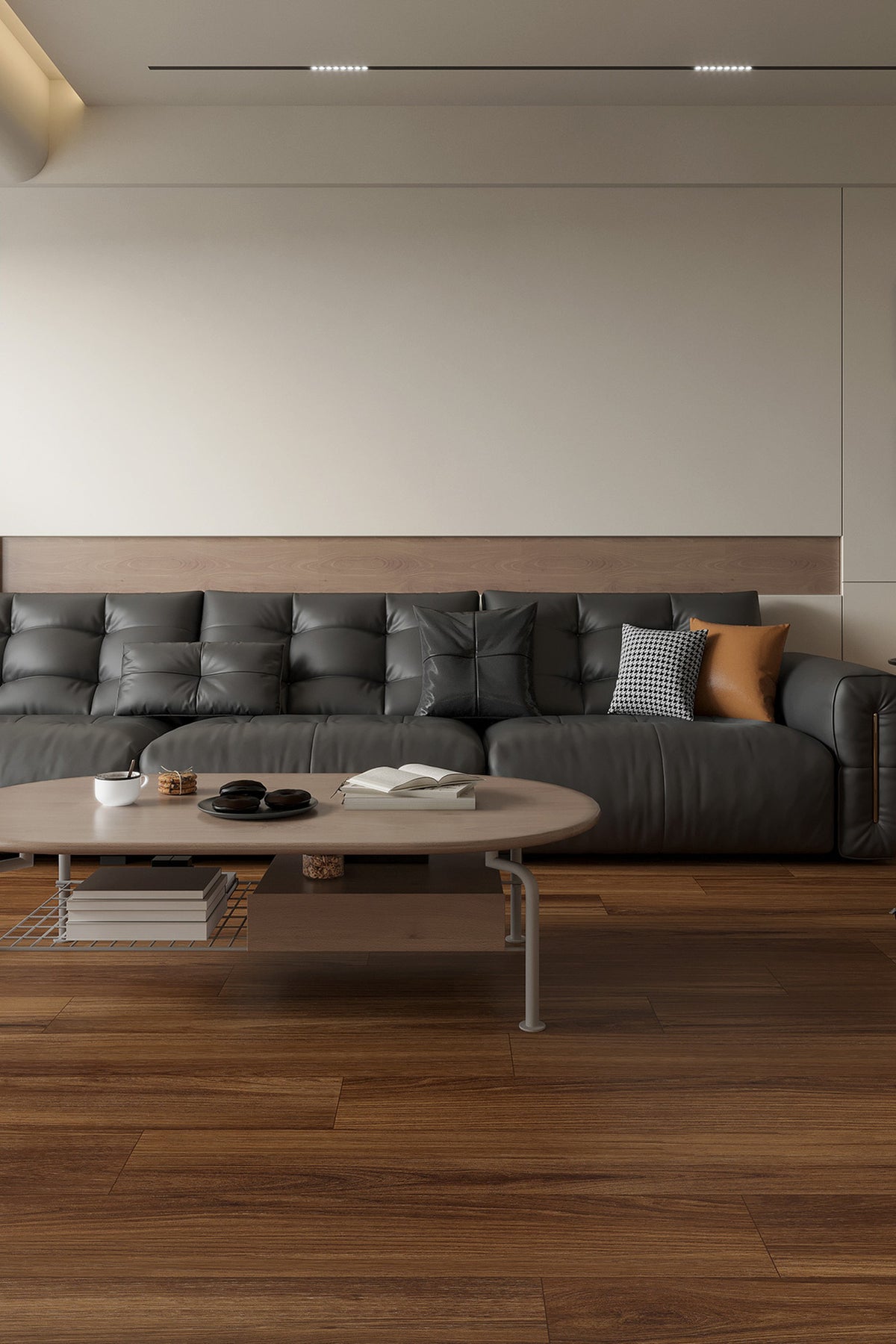 Wood Look Porcelain Floor Tile Wood Strip Full Body Plank 200x1200mm - Living Room Bedroom Kitchen - Item No. 212H06