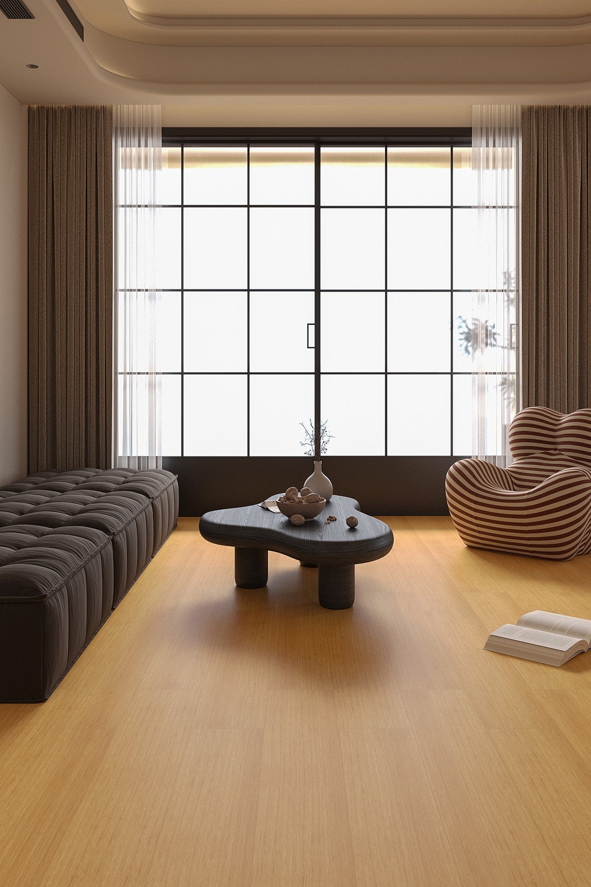 Wood Look Porcelain Floor Tile Wood Strip Full Body Plank 200x1200mm - Living Room Bedroom Kitchen - Item No. 212H07