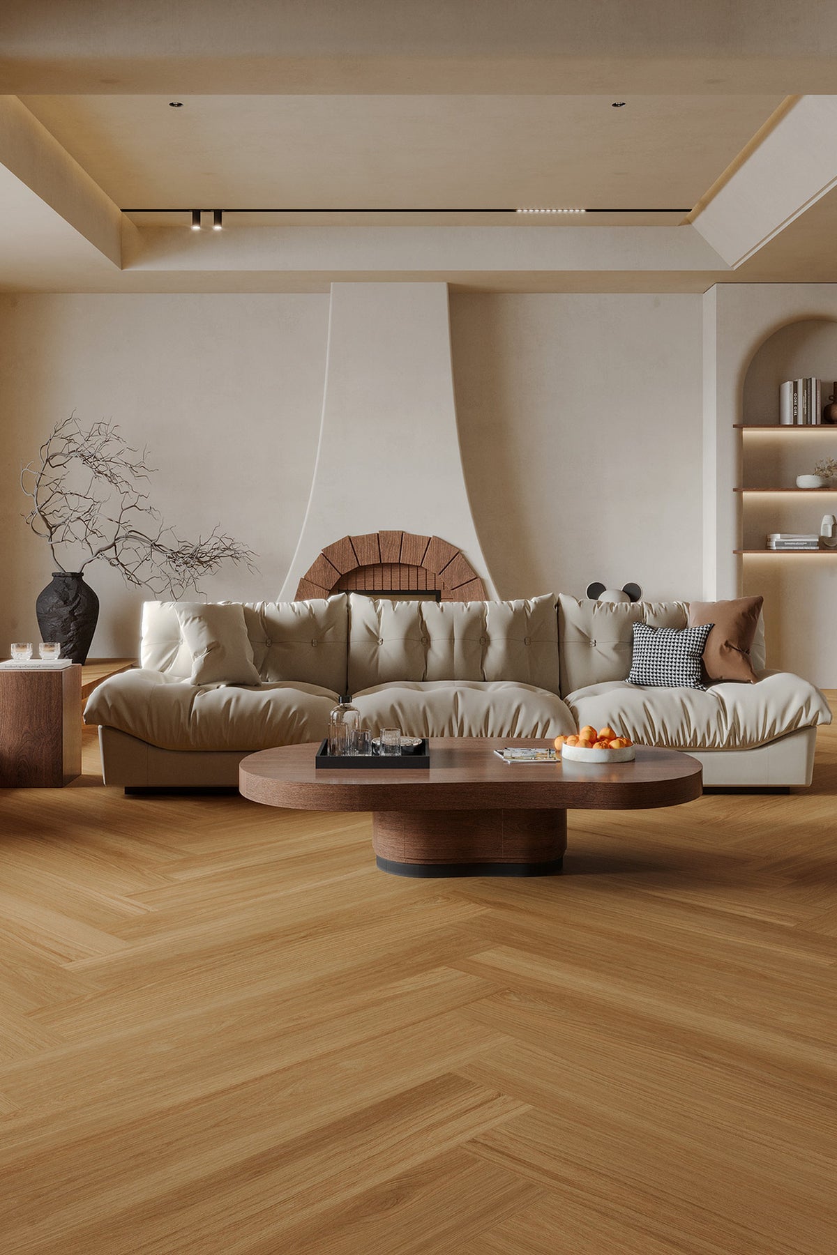 Wood Look Porcelain Floor Tile Wood Strip Full Body Plank 200x1200mm - Living Room Bedroom Kitchen - Item No. 212H10