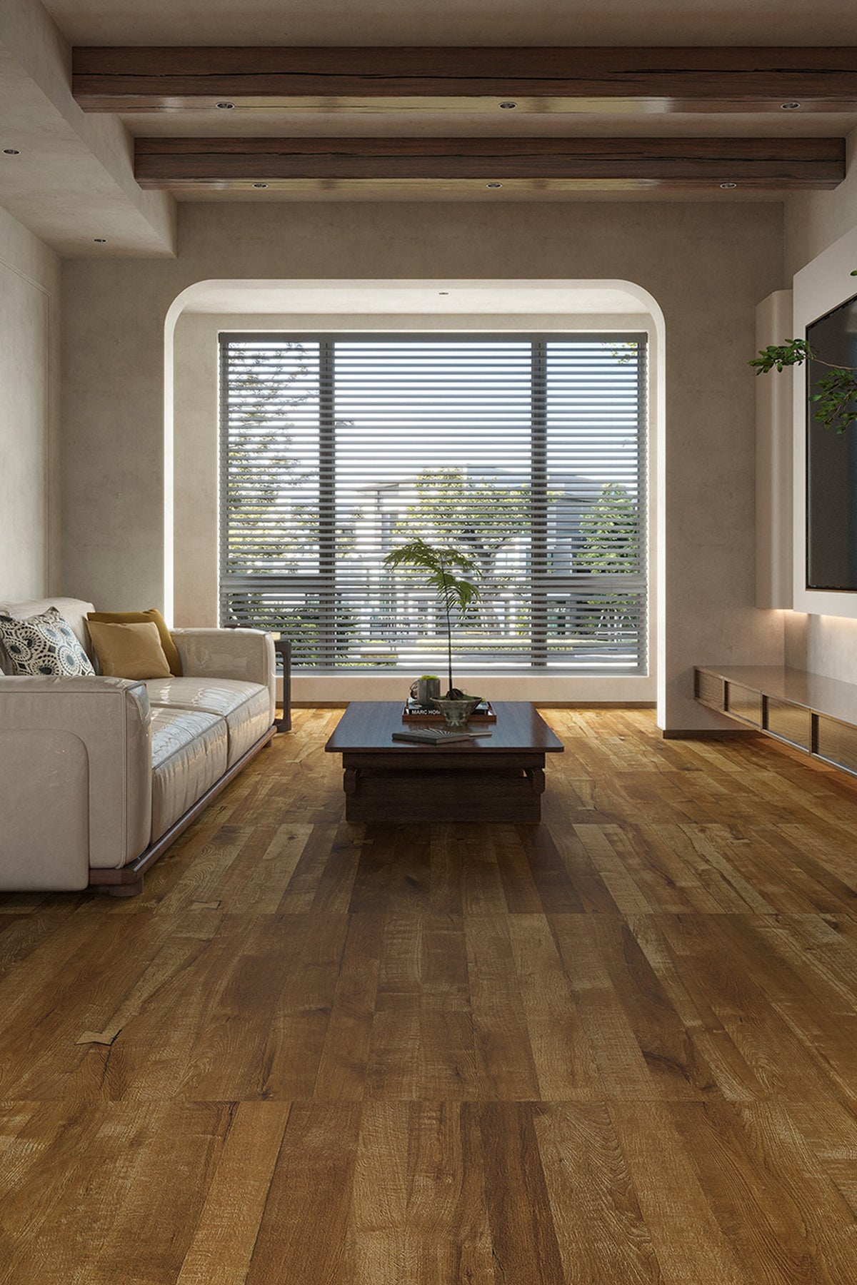 Wood Look Porcelain Floor Tile Mortise Tenon Plank 600x1200mm - Living Room Hallway Open Plan - Item No. SM61201