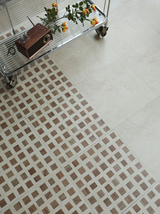 Wood grain grid patterned porcelain tile 300x300mm b b restaurant cafe