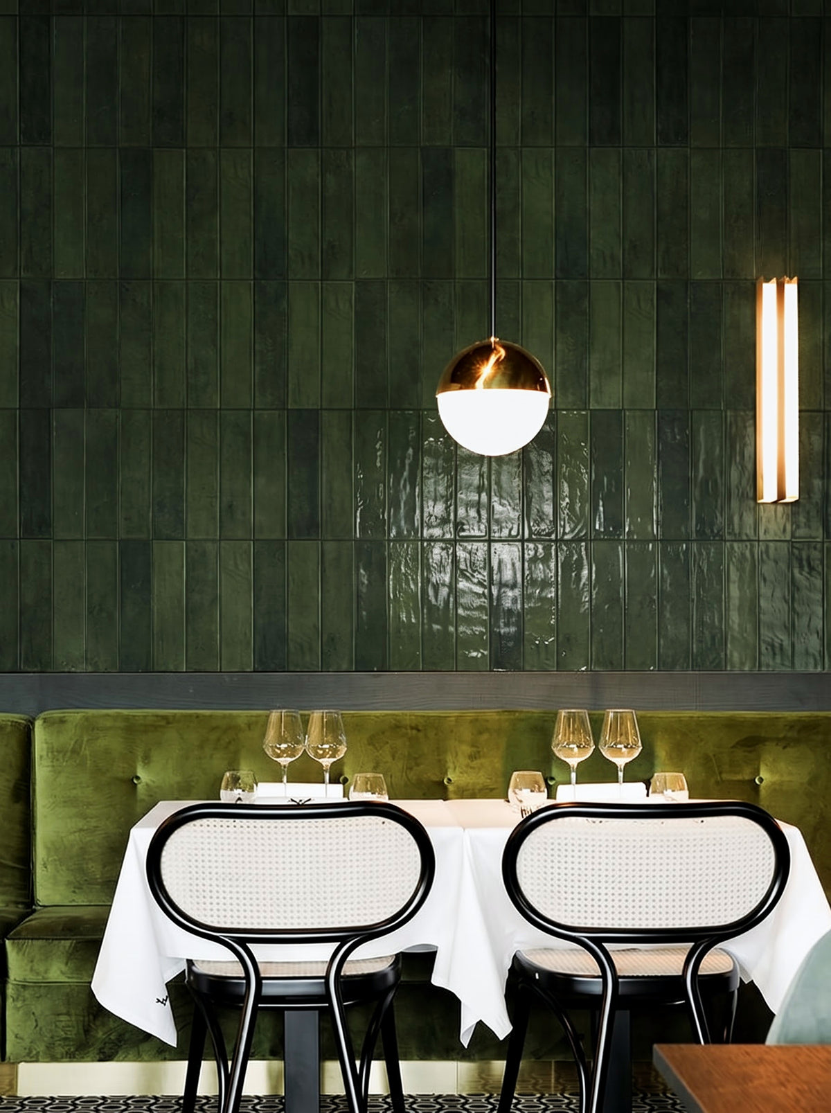 Handmade long strip brick tile 75x300mm restaurant bar cafe bathroom