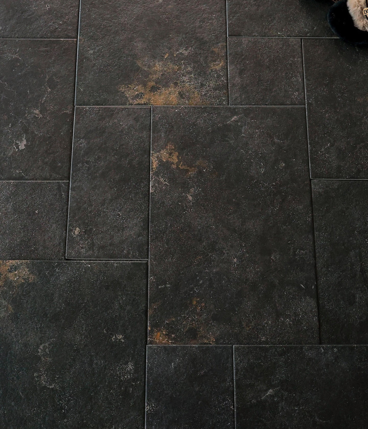 Black gold limestone look jingzhuan style stone look tile 200x200mm