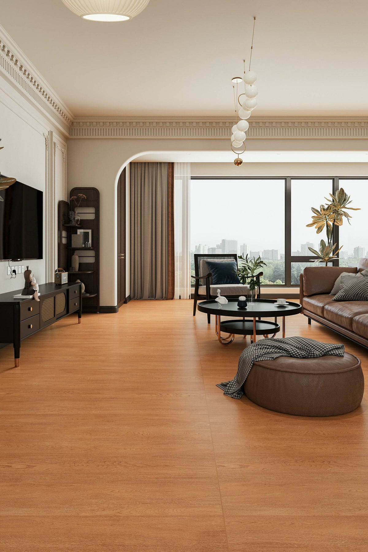 Wood Look Porcelain Floor Tile Fine Grain Velvet Plank 900x1800mm - Living Room Hallway Open Plan - Item No. 918RX802