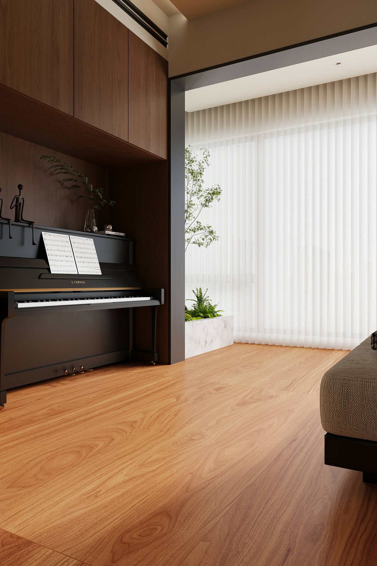 Wood Look Porcelain Floor Tile Fine Grain Velvet Plank 900x1800mm - Living Room Hallway Open Plan - Item No. 918RX812