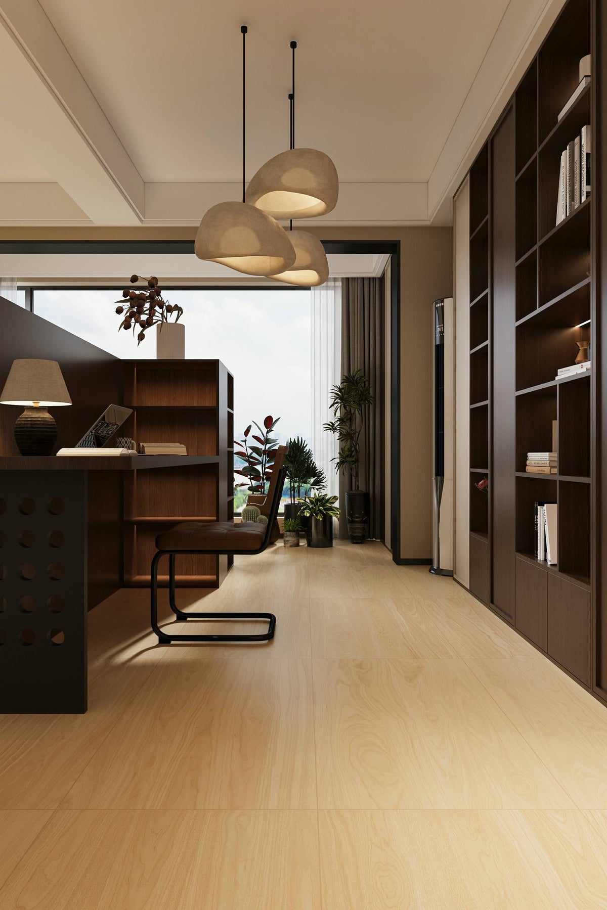 Wood Look Porcelain Floor Tile Wood Grain Plank 1200x10mm - Living Room Hallway Open Plan - Item No. 612CB411