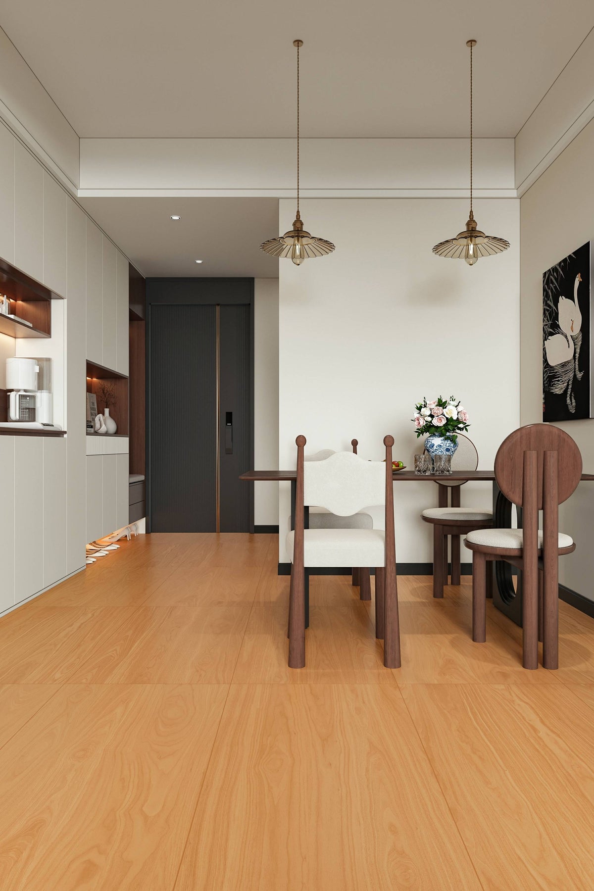 Wood Look Porcelain Floor Tile Wood Grain Plank 1200x10mm - Living Room Hallway Open Plan - Item No. 612CB412
