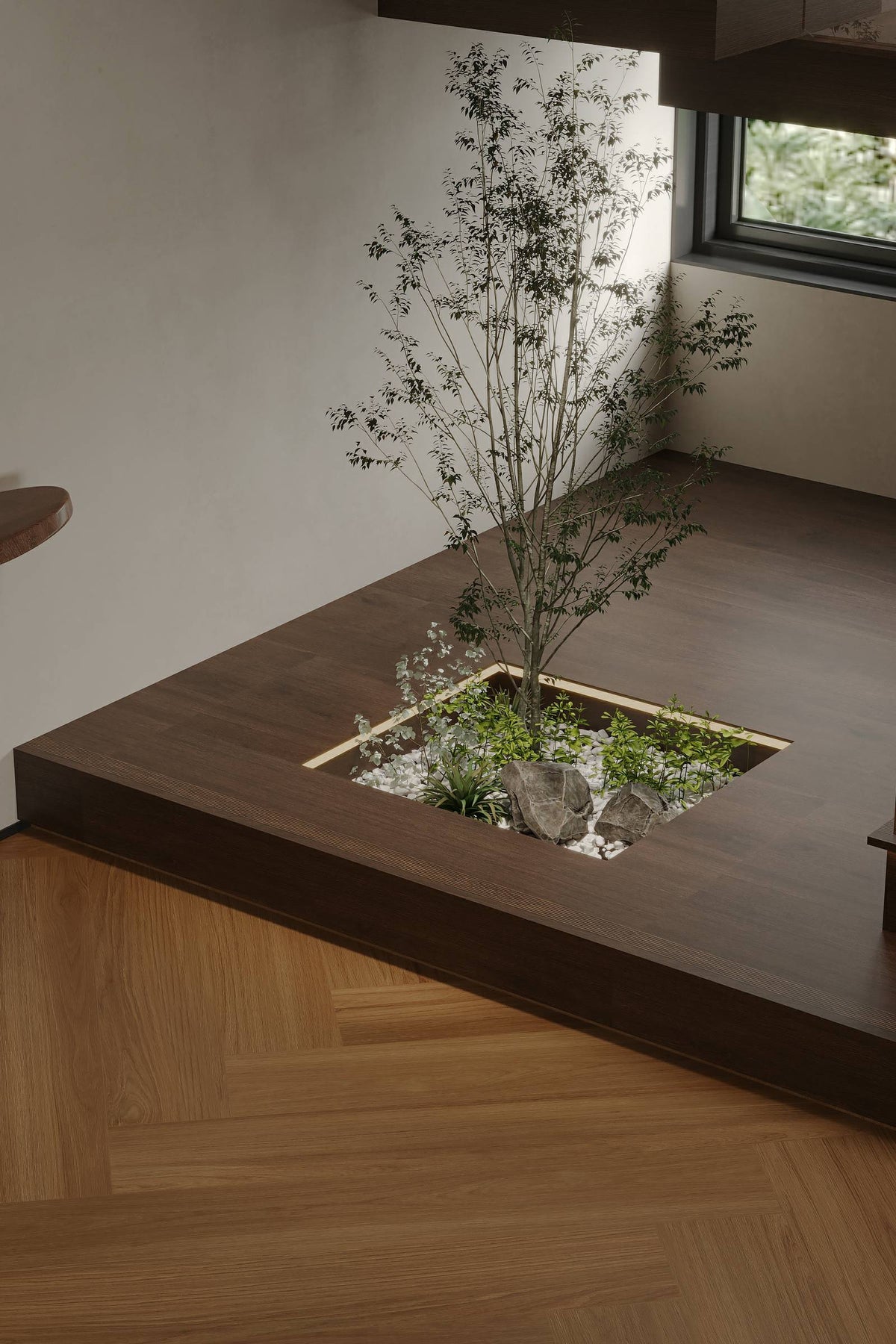 Wood Look Porcelain Floor Tile Stair Tread Plank 470x1200mm - Living Room Hallway Open Plan - Item No. TB47416