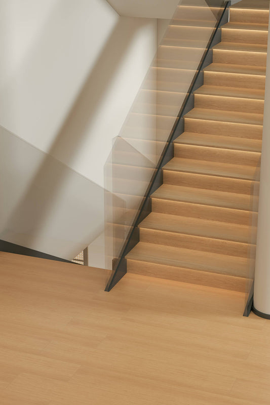 Wood Look Porcelain Floor Tile Stair Tread Plank 470x1200mm - Living Room Hallway Open Plan - Item No. TJTB1