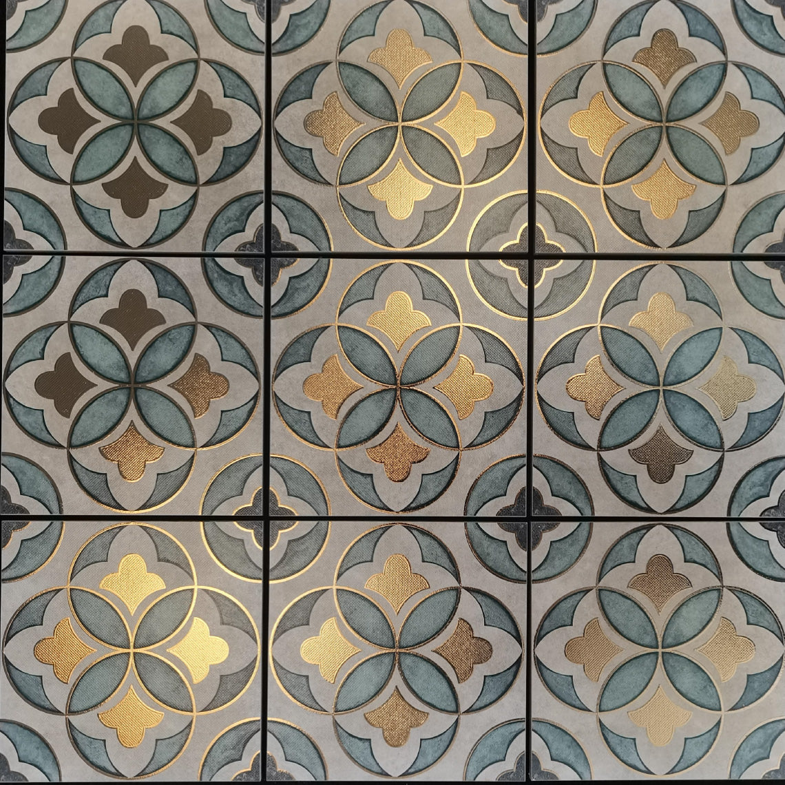 Gilded Gold Ceramic Tiles 200x200mm - Moroccan Mid-Century Wall & Floor Tiles (25 Pieces / 1㎡) - GR.Mosaic Decorative Pattern (View 12)