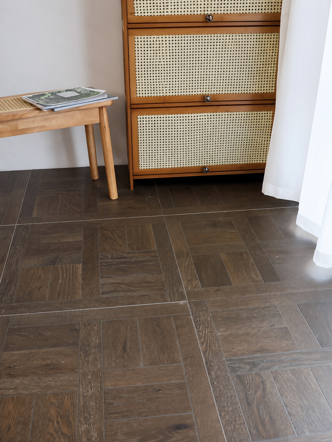 Versailles wood look porcelain parquet floor tile 600x600mm b b bedroom