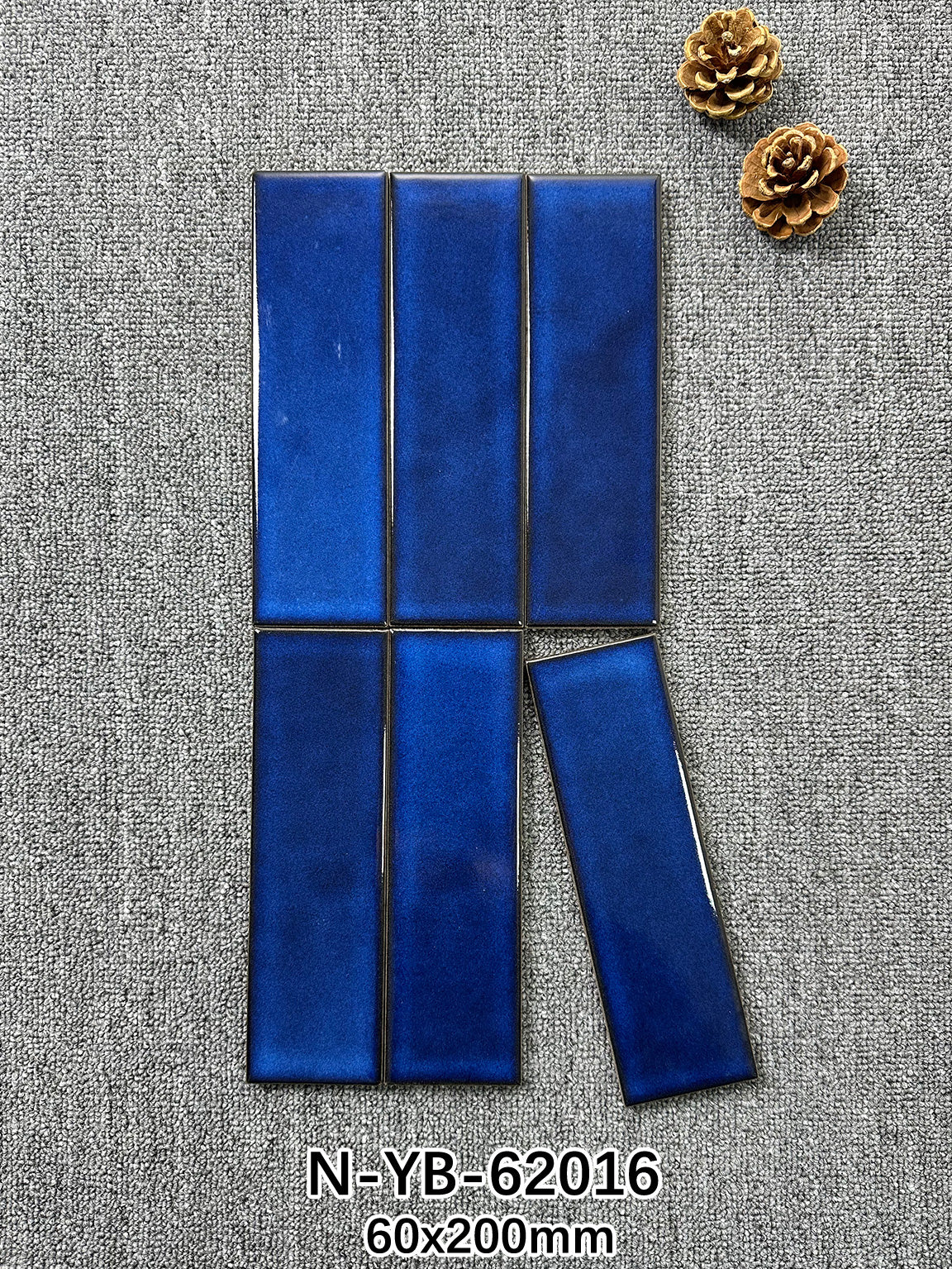 Ice Crack Kiln Change Ceramic Tiles 60x200mm - Per Square Meter - Blue Sky Gradient Finish - N-YB-62016