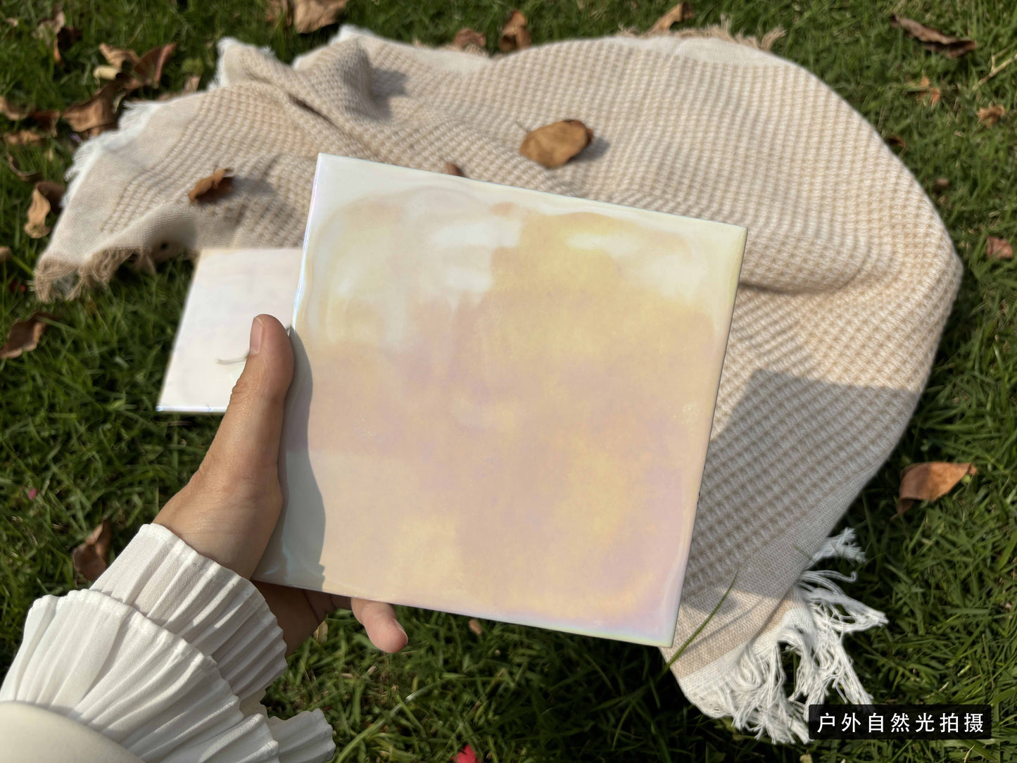 Iridescent Ceramic Tiles - Pearl Rainbow Holographic Finish -150mm x 150mm- Per Square Meter-1501HC