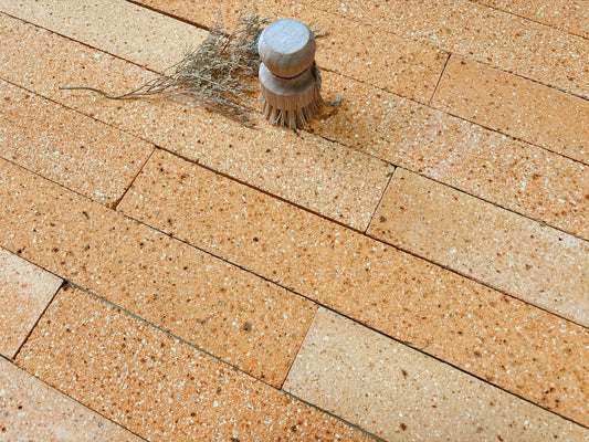 Long Clay Brick Tiles 460x55mm - TTZ-460 Series - Per Square Meter - Warm Sandy Beige Stone Aggregate Finish
