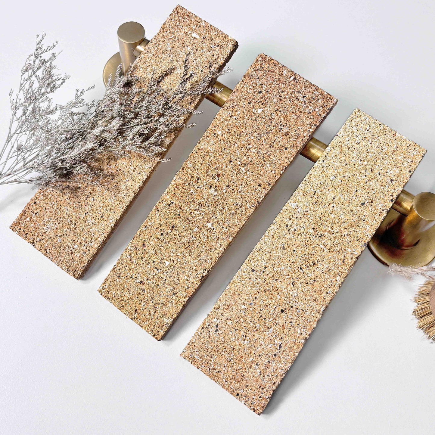 Trapezoidal Clay Brick Tiles 63x200mm - T-TTZ Series - Per Square Meter - Natural Sandy Beige Finish