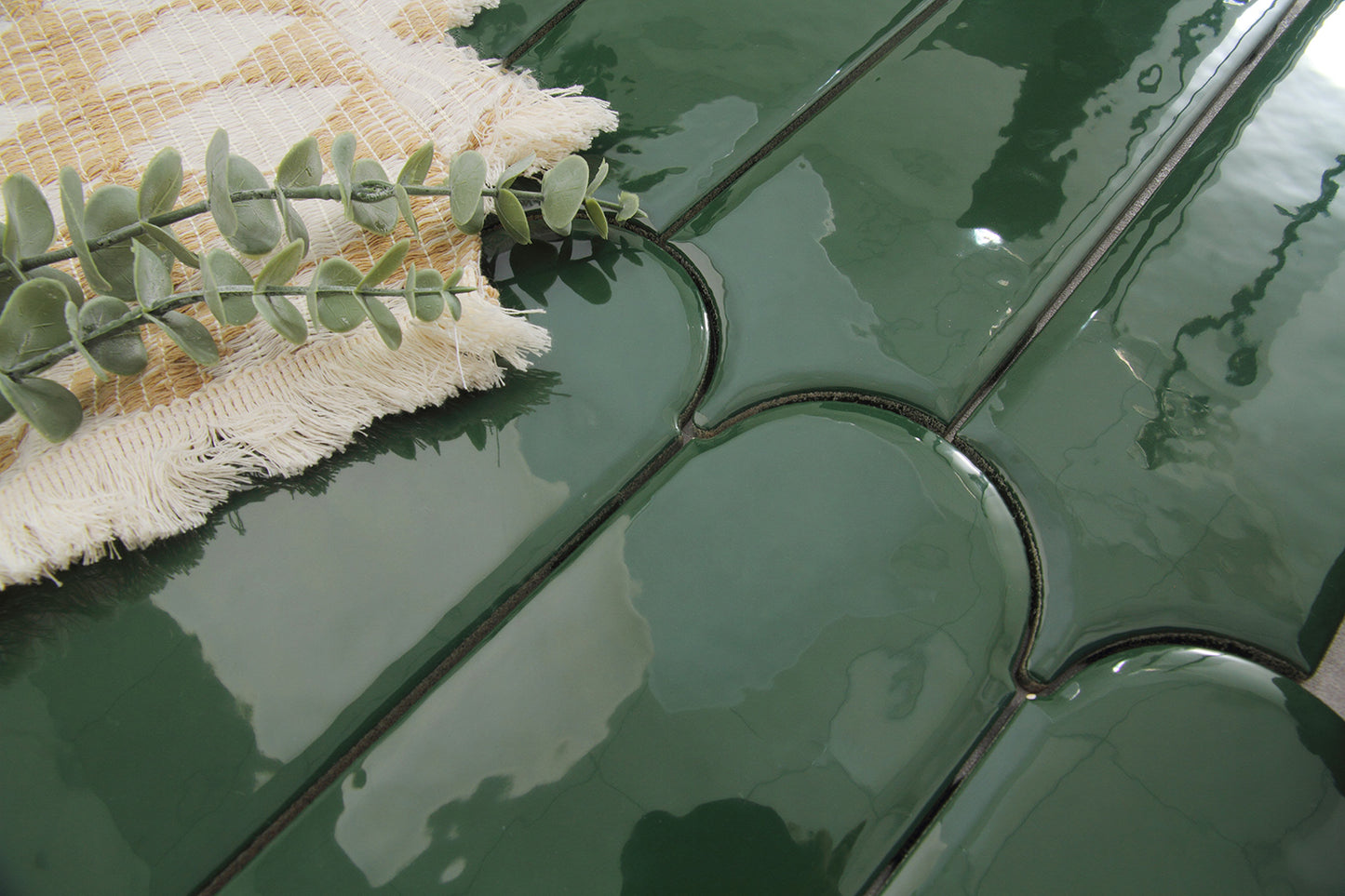 Feather Ceramic Tiles 90x308mm - Per Square Meter - Sage Green Finish - YM930-08 - GR.Mosaic Decorative Pattern (View 6)