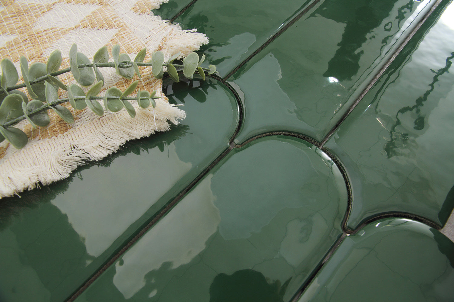 Feather Ceramic Tiles 90x308mm - Per Square Meter - Sage Green Finish - YM930-08 - GR.Mosaic Decorative Pattern (View 6)