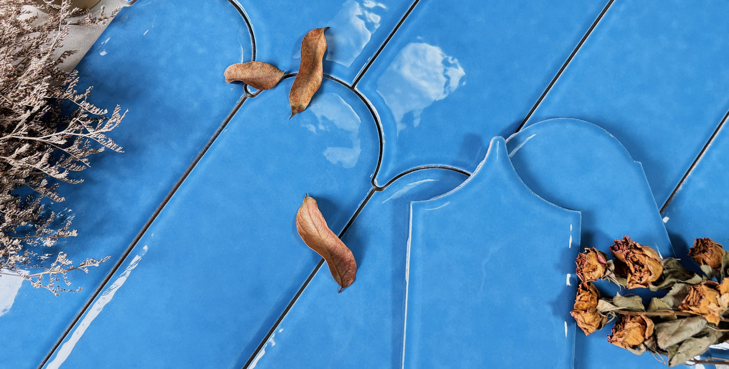 Feather Ceramic Tiles 90x308mm - Per Square Meter - Ice Blue Finish - YM930-14 - GR.Mosaic Decorative Pattern (View 6)