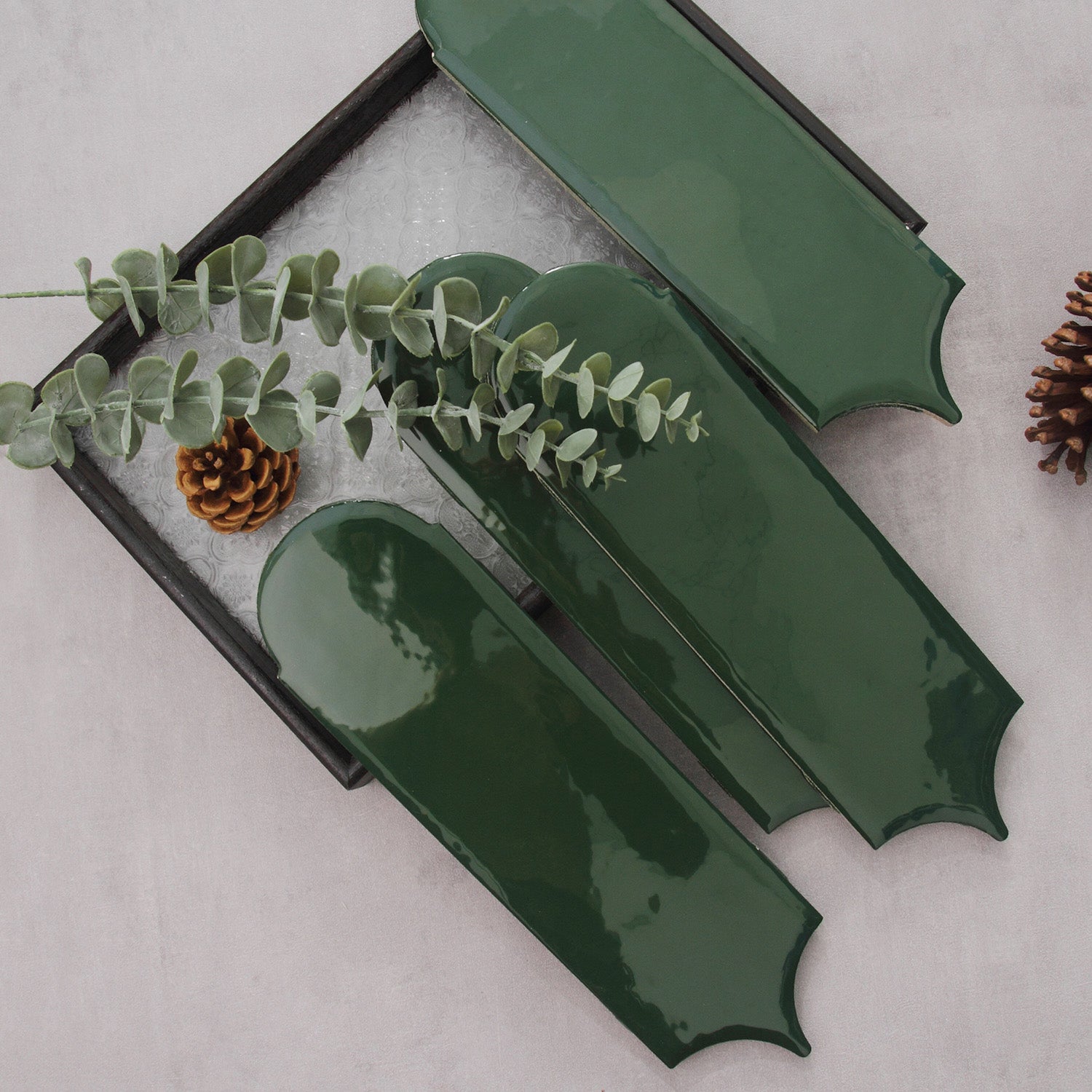 Feather Ceramic Tiles 90x308mm - Per Square Meter - Sage Green Finish - YM930-08 - GR.Mosaic Decorative Pattern (View 7)