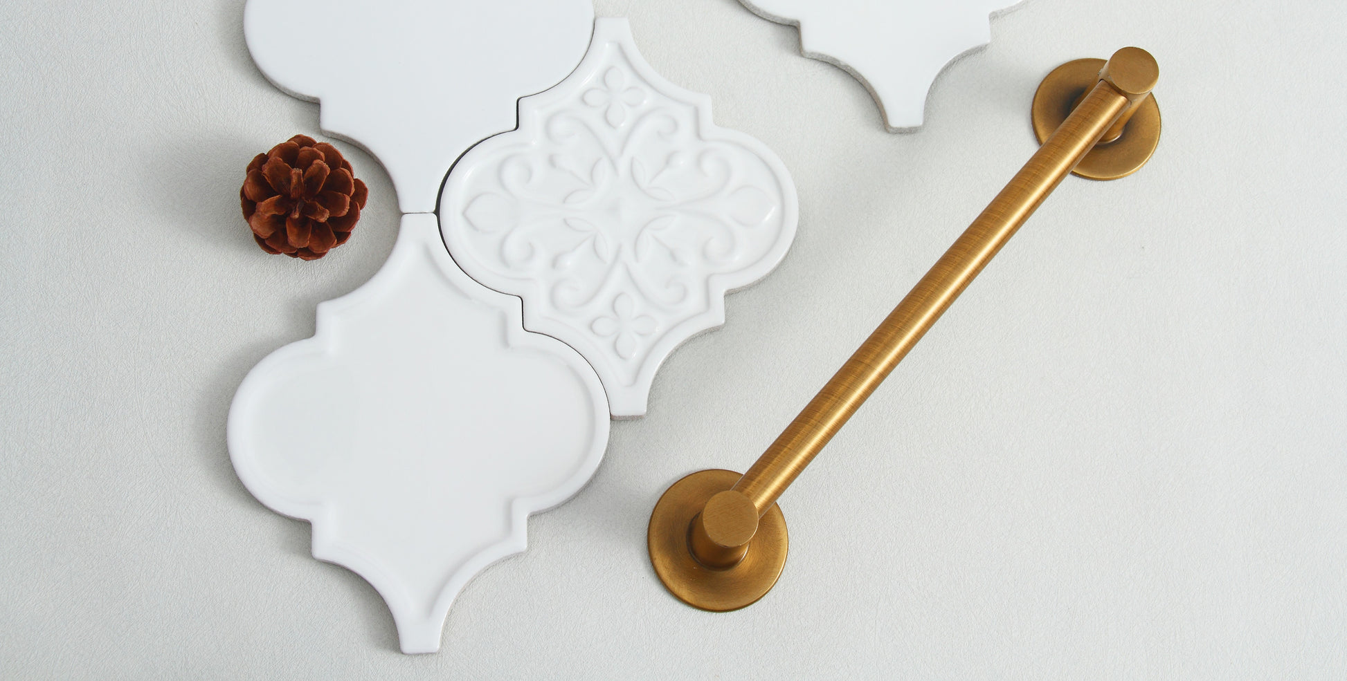 Moroccan Lantern Ceramic Tiles 150x175mm - N-DL-157503 - Per Square Meter - Pure White Glossy Finish - GR.Mosaic Decorative Pattern (View 7)
