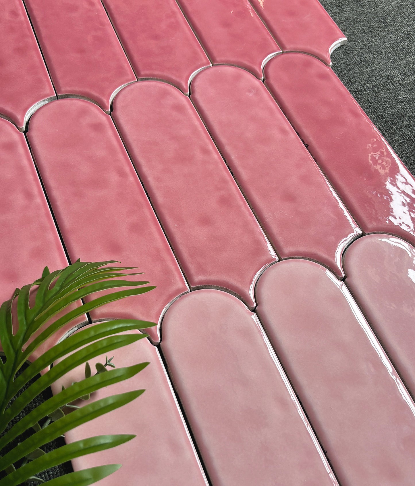 Feather Ceramic Tiles 90x308mm - Per Square Meter - Pink Finish - YM930-02 - GR.Mosaic Decorative Pattern (View 9)