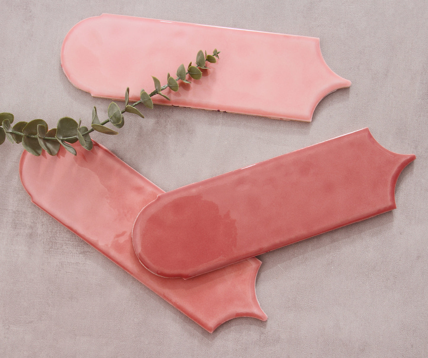Feather Ceramic Tiles 90x308mm - Per Square Meter - Pink Finish - YM930-02 - GR.Mosaic Decorative Pattern (View 4)
