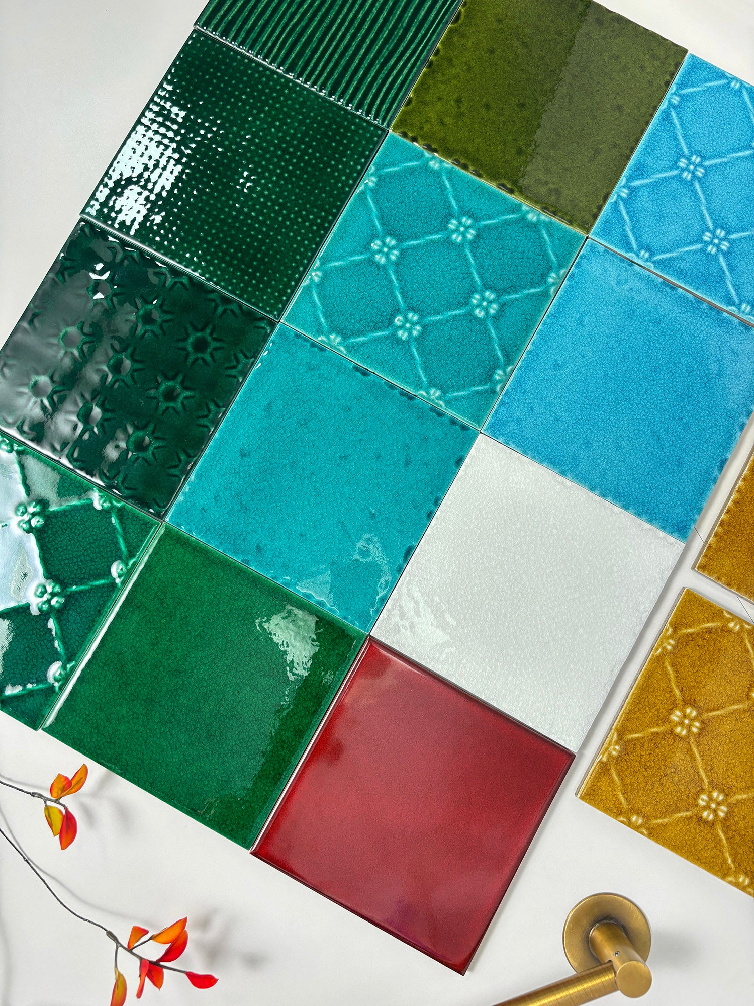 Iridescent Ceramic Tiles 150x150mm - Per Square Meter - Teal Crackle Finish - 1508M - GR.Mosaic Decorative Pattern (View 6)
