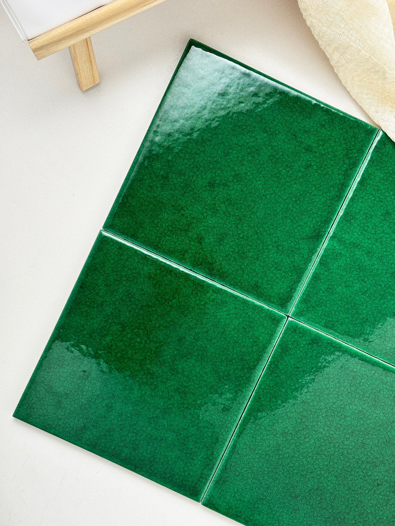 Iridescent Ceramic Tiles 150x150mm - Per Square Meter - Light Green Crackle Finish - 151500ML - GR.Mosaic Decorative Pattern (View 6)