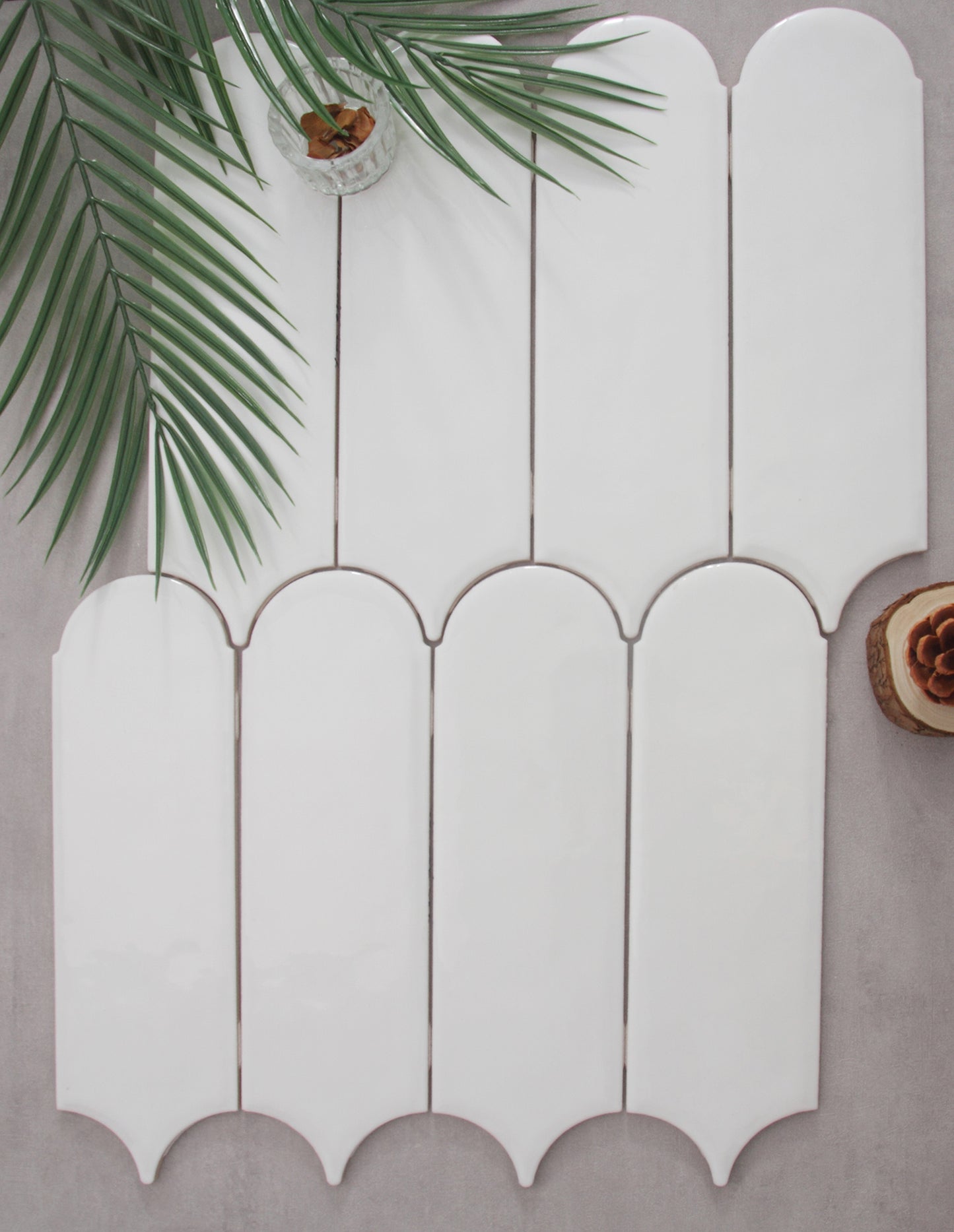 Feather Ceramic Tiles 90x308mm - Per Square Meter - White Finish - YM930-01 - GR.Mosaic Decorative Pattern (View 11)