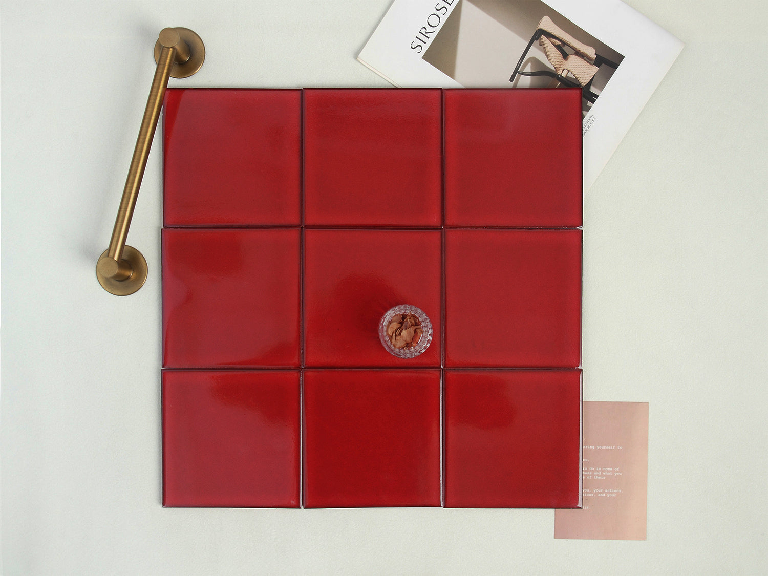 Iridescent Ceramic Tiles 150x150mm - Per Square Meter - Brown Red Crackle Finish - 1514 - GR.Mosaic Decorative Pattern (View 1)