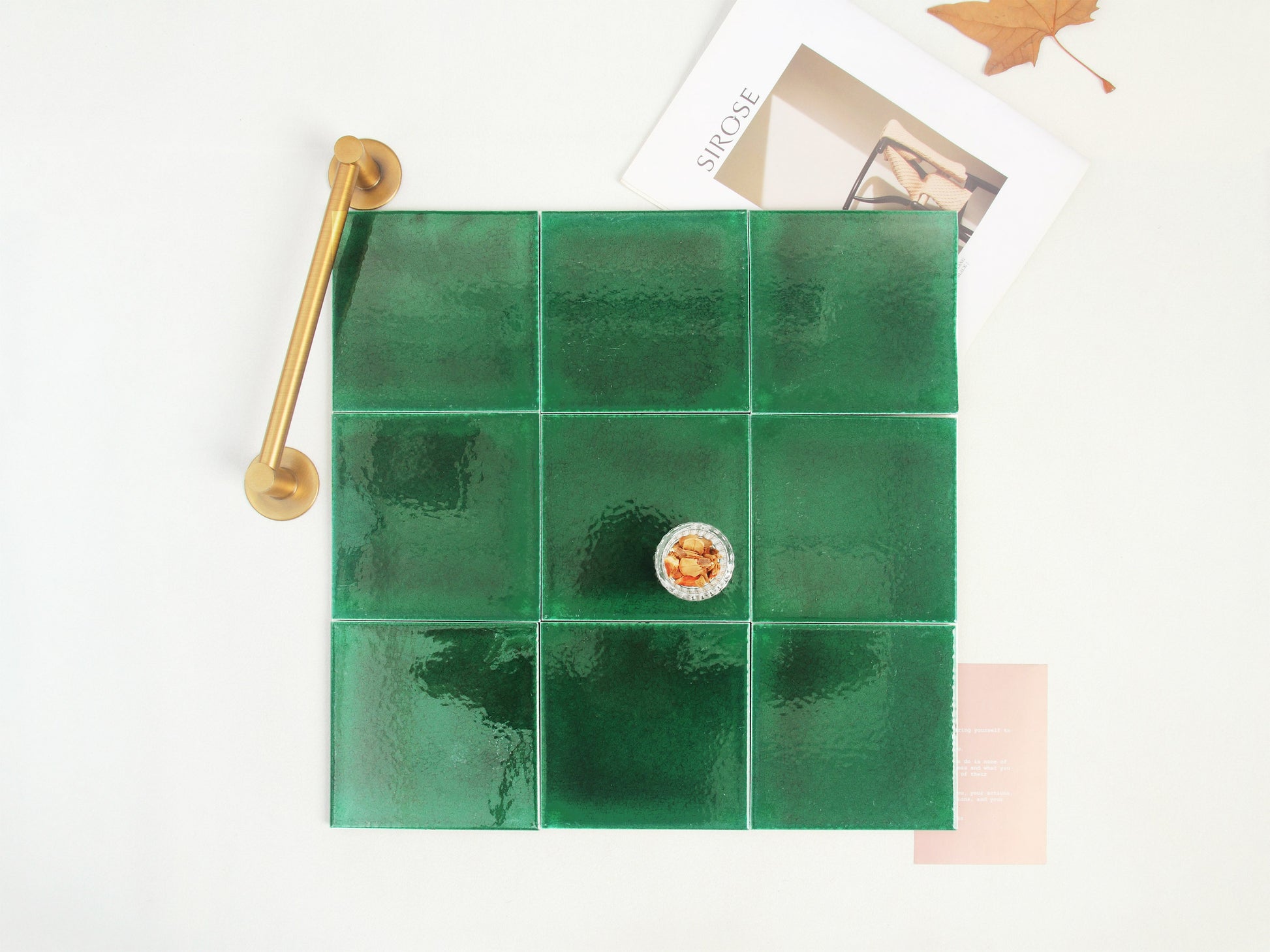 Iridescent Ceramic Tiles 150x150mm - Per Square Meter - Light Green Crackle Finish - 151500ML - GR.Mosaic Decorative Pattern (View 1)