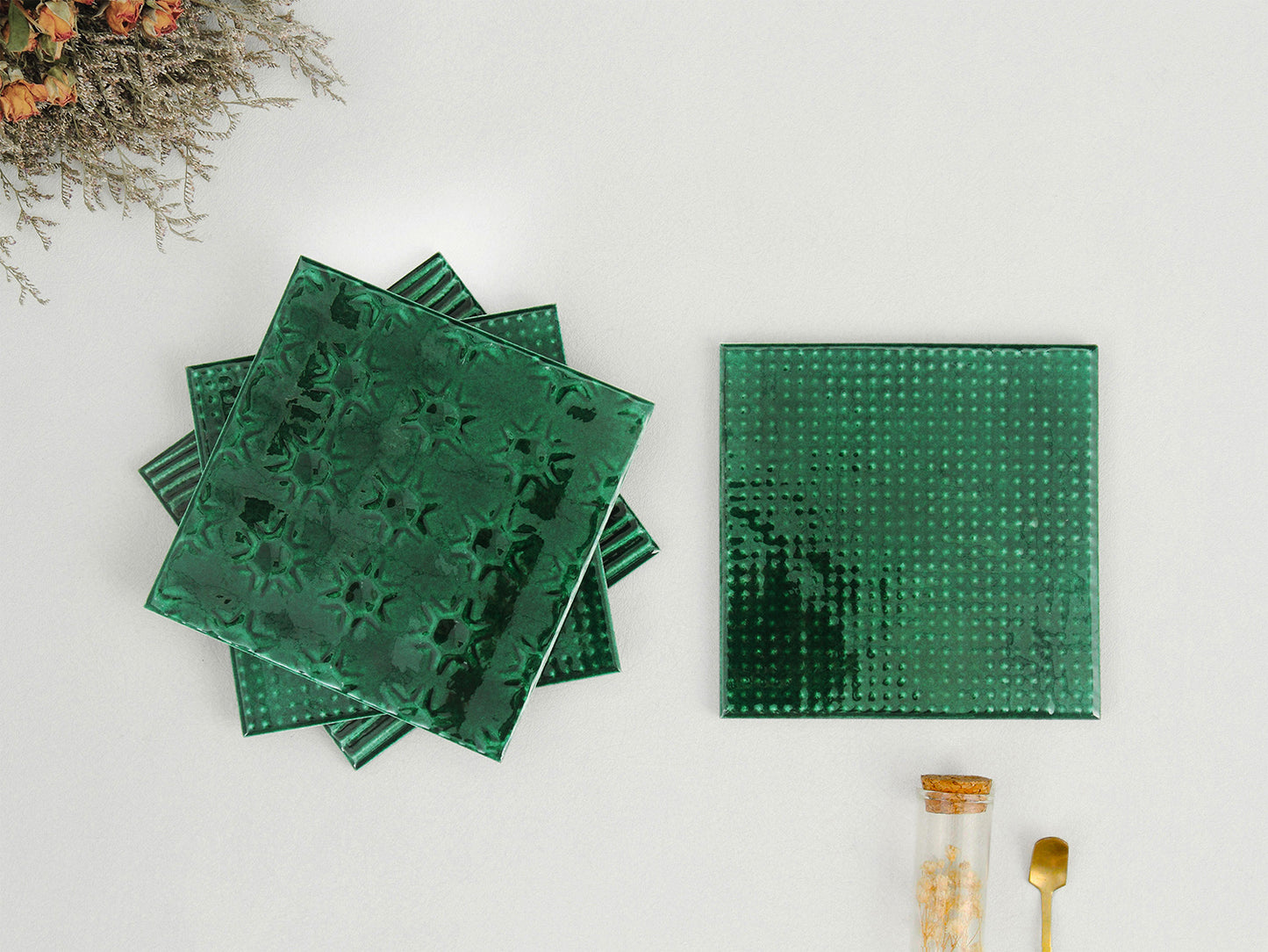 Iridescent Ceramic Tiles 150x150mm - Per Square Meter - Teal Crackle Finish - 1508M - GR.Mosaic Decorative Pattern (View 5)