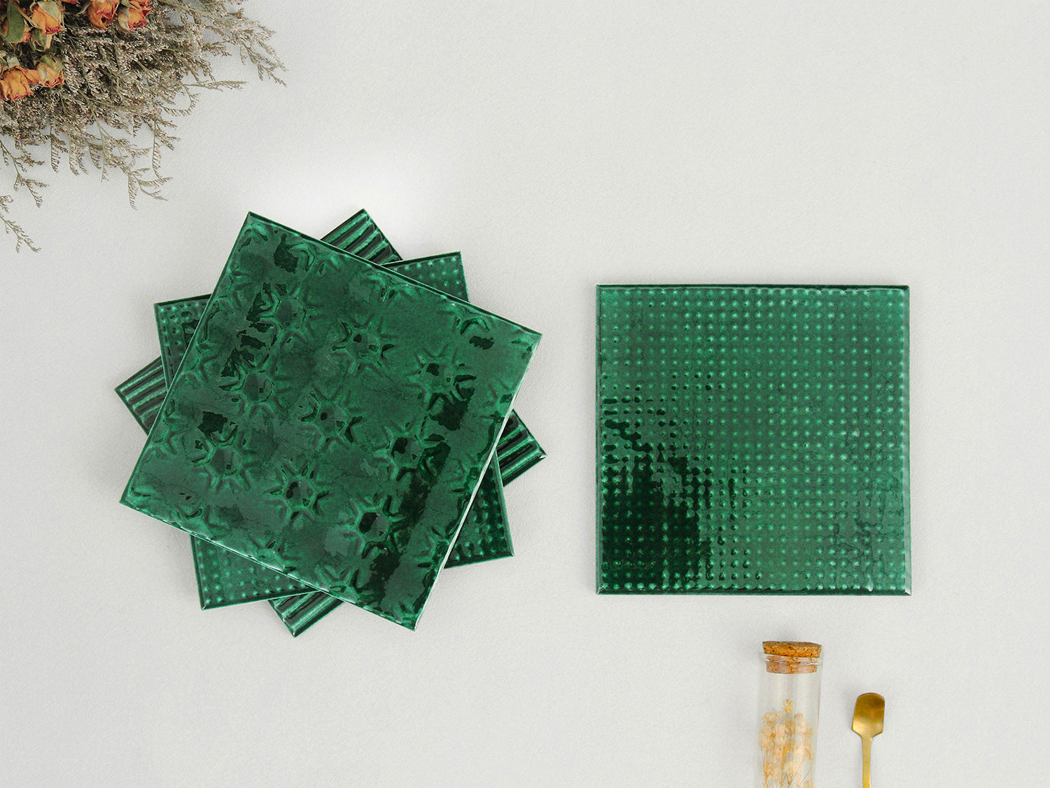 Iridescent Ceramic Tiles 150x150mm - Per Square Meter - Teal Crackle Finish - 1508M - GR.Mosaic Decorative Pattern (View 5)