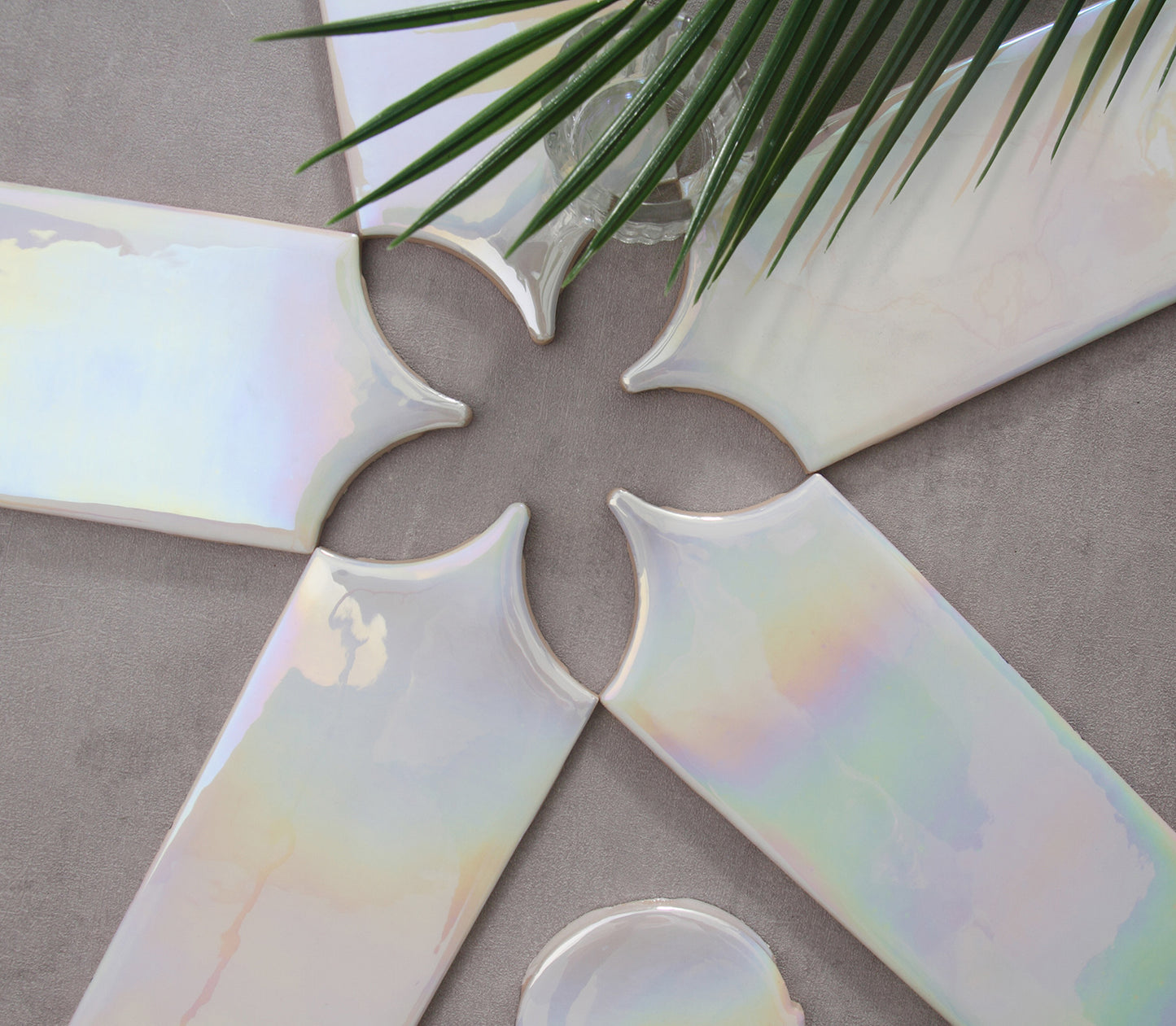 Feather Ceramic Tiles 90x308mm - Per Square Meter - Iridescent White Finish - GYM930-01 - GR.Mosaic Decorative Pattern (View 10)