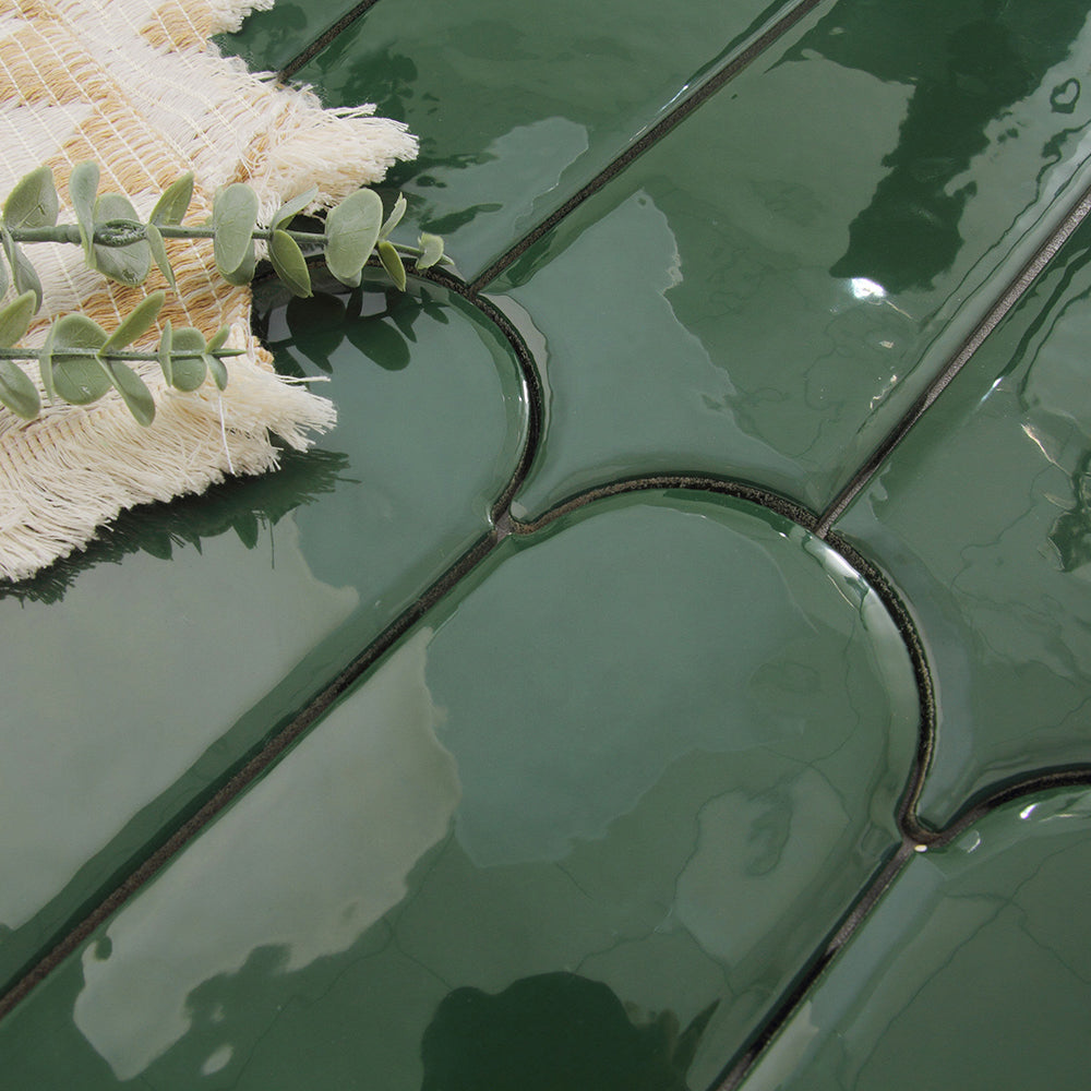 Feather Ceramic Tiles 90x308mm - Per Square Meter - Sage Green Finish - YM930-08 - GR.Mosaic Decorative Pattern (View 8)
