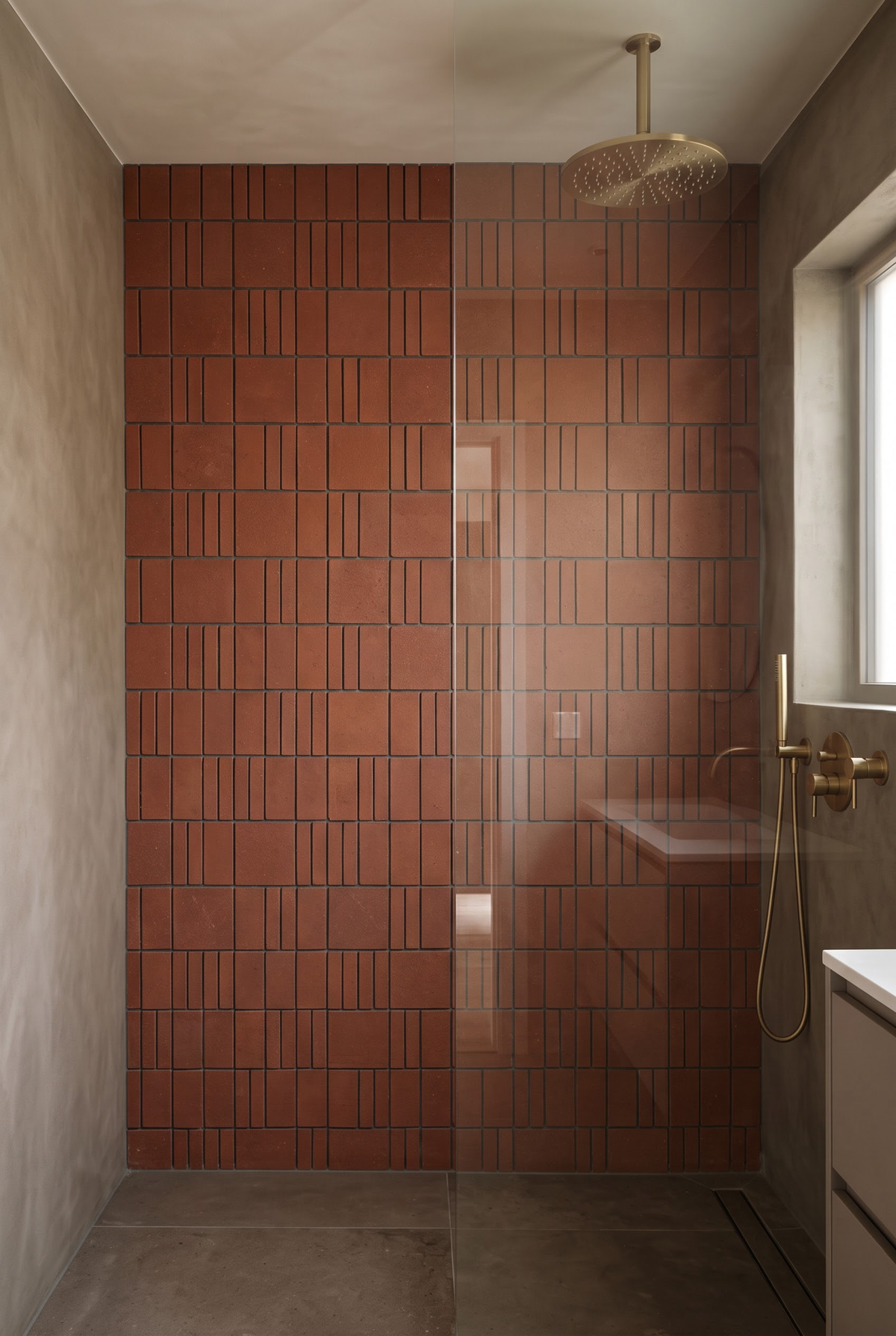 Mixed Brick Paver terracotta mosaic tile installed - YH23006