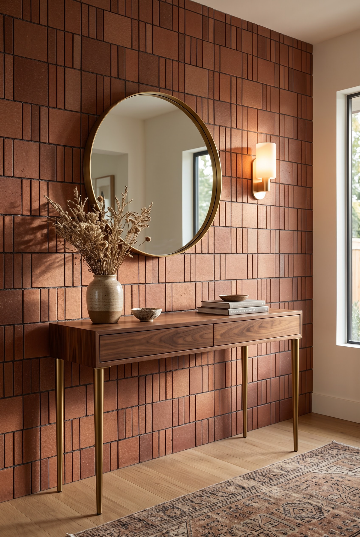 Mixed Brick Paver terracotta mosaic tile installed - YH23008Y